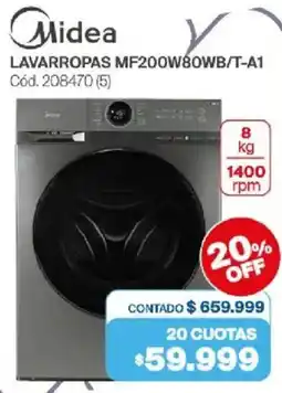 Naldo Lombardi Midea lavarropas MF200W80WB/T-A1 oferta