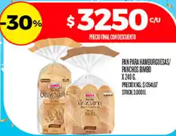 Supermercados DIA Bimbo pan para hamburguesas/ panchos oferta