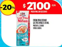 Supermercados DIA Las tres niñas crema clásica para cocinar oferta