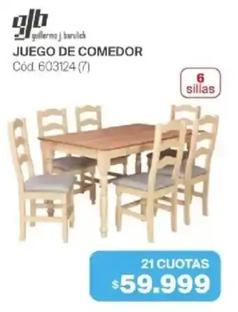 Naldo Lombardi guillermo j. barulich JUEGO DE COMEDOR oferta