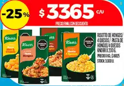 Supermercados DIA Knorr risotto de hongos/ pasta de hongos/ 4 quesos oferta