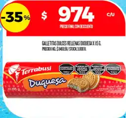 Supermercados DIA Terrabusi galletitas dulces rellenas duquesa oferta