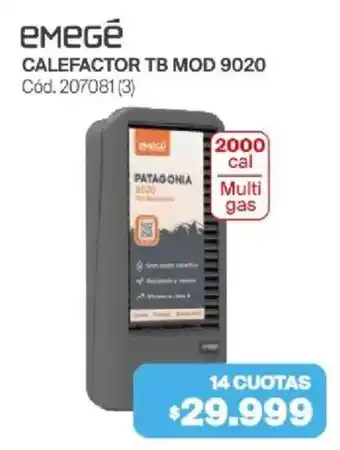 Naldo Lombardi emegé calefactor tb mod 9020 oferta