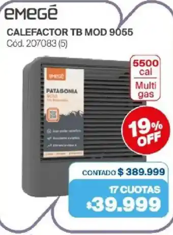 Naldo Lombardi emegé Calefactor TB MOD 9055 oferta