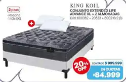 Naldo Lombardi King koil conjunto extended life advance xl + 2 almohadas oferta