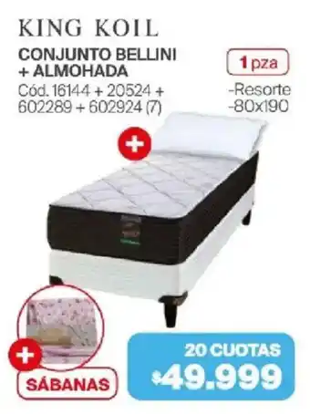 Naldo Lombardi KING KOIL CONJUNTO BELLINI + ALMOHADA oferta