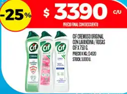 Supermercados DIA Cif cremoso original con lavandina / rosas oferta
