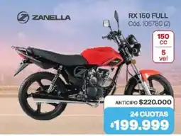 Naldo Lombardi Zanella rx 150 full oferta