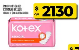 Supermercados DIA Kotex protectores diarios esencial oferta