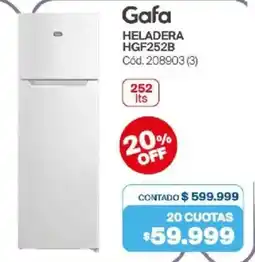 Naldo Lombardi Gafa heladera HGF252B oferta