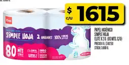 Supermercados DIA Dia papel higienico simple hoja elite oferta