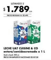 Disco X$ - leche uat entera/semidescremada oferta