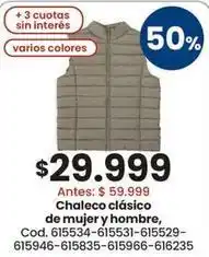 Coto Chaleco clásico de mujer y hombre, cod. 615534-615531-615529-615946-615835-615966-616235 oferta