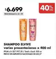 Disco Elvive - shampoo oferta