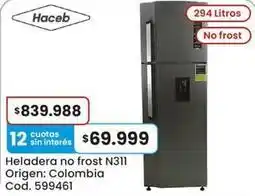 Coto Origen - heladera no frost n311 oferta