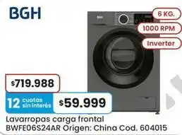 Coto Bgh - lavarropas carga frontal bwfe06s24ar oferta