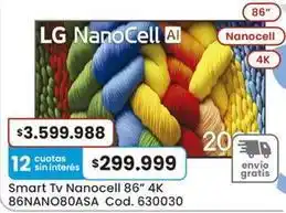 Coto Lg - smart tv nanocell 86 4k 86nano80asa oferta