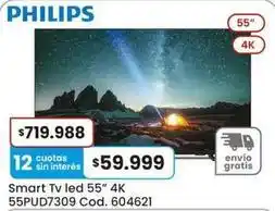 Coto Philips - smart tv led 55 4k 55pud7309 cod. 604621 oferta