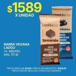 Supermercados Vea X$ - barra vegana oferta