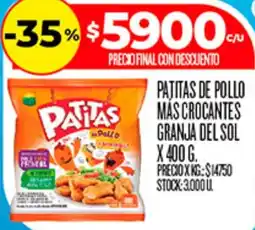 Supermercados DIA Granja del sol patitas de pollo más crocantes oferta