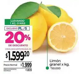 La Anonima Limón granel x kg oferta