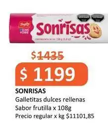 Makro Bagley - sonrisas galletitas dulces rellenas oferta