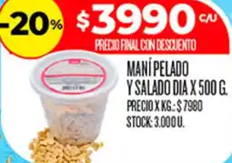 Supermercados DIA Dia maní pelado y salado oferta