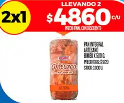 Supermercados DIA Bimbo pan integral artesano oferta