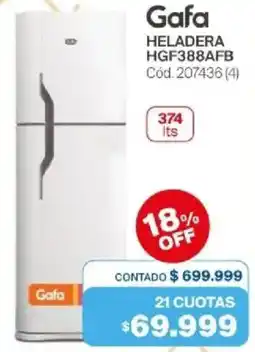 Naldo Lombardi Gafa heladera HGF388AFB oferta