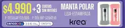Supermercados Vea Krea manta polar lisa estampada oferta
