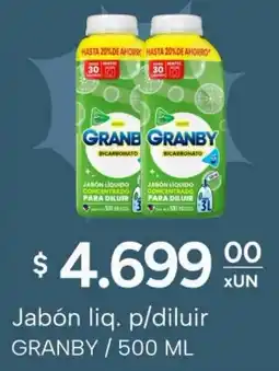El Milagro Mayorista Granby jabón liq. p/diluir oferta