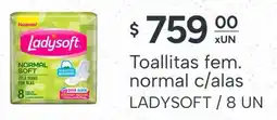 El Milagro Mayorista Ladysoft toallitas fem. normal c/alas oferta