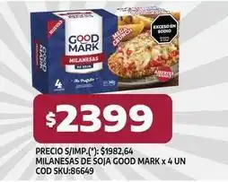 Supermercados Yaguar Good mark - milanesas de soja oferta