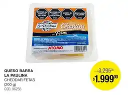 Atomo Conviene la paulina queso barra cheddar fetas oferta