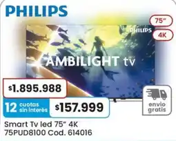 Coto Philips smart tv led 75" 4k oferta