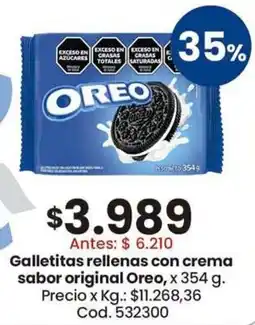 Coto Oreo galletitas rellenas con crema sabor original oferta