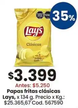 Coto Lay's papas fritas clásicas oferta