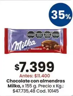 Coto Milka chocolate con almendras oferta