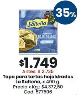 Coto La salteña tapa para tartas hojaldradas oferta
