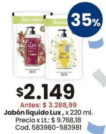 Coto Lux jabón líquido oferta
