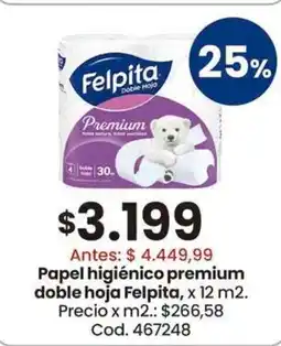 Coto Felpita papel higiénico premium doble hoja oferta