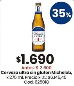 Coto Michelob cerveza ultra sin gluten oferta
