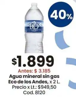 Coto Eco de los andes agua mineral sin gas oferta