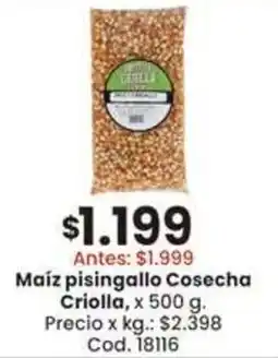 Coto Cosecha criolla maíz pisingallo oferta
