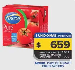 Carrefour Maxi Arcor pure de tomate brik oferta