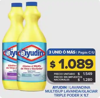 Ayudín lavandina multisup lavanda/glaciar triple poder