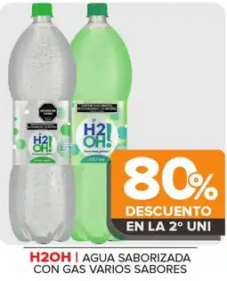 Carrefour Maxi H2oh agua saborizada con gas varios sabores oferta