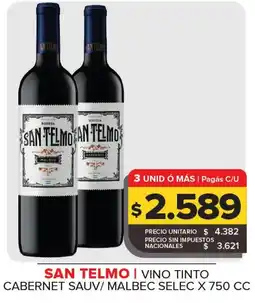 Carrefour Maxi San telmo vino tinto cabernet sauv/ malbec selec oferta