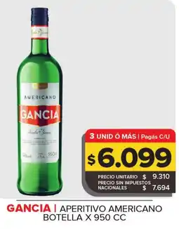 Carrefour Maxi Gancia aperitivo americano botella oferta