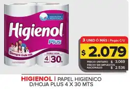 Carrefour Maxi Higienol papel higienico d/hoja plus oferta